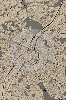 Map of the city of Brussels, Belgium