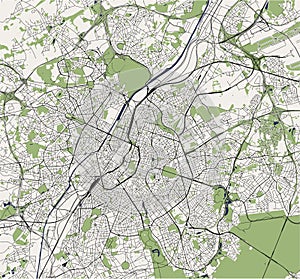 Map of the city of Brussels, Belgium