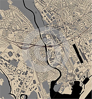 Map of the city of Cardiff, South Glamorgan, Wales ,UK