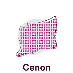 Map City of Cenon Dot Style concept infographics element, trip around the world design template