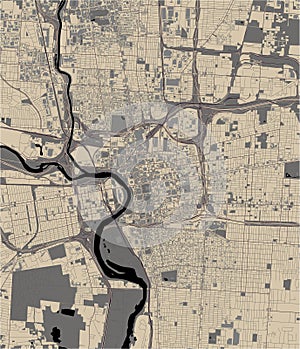 Map of the city of Columbus, Ohio, USA photo