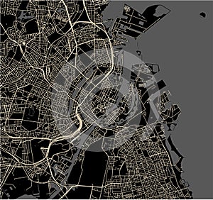 Map of the city of Copenhagen, Denmark photo