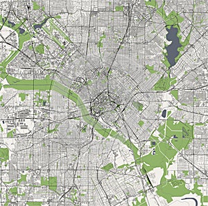 Map of the city of Dallas, Texas, USA