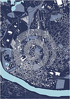 map of the city of Daugavpils, Latvia