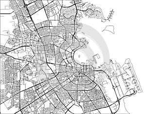 Map of the city of Doha, Qatar