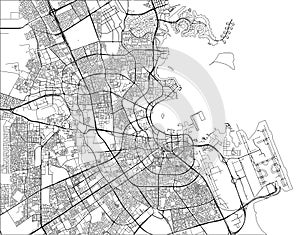 Map of the city of Doha, Qatar photo