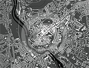 Map of the city of Exeter, England, UK