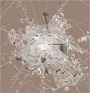 map of the city of Foggia, Italy