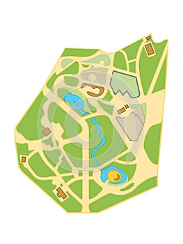 Map of The City Gardens. Geographical Location and Navigation tourist town chart. photo