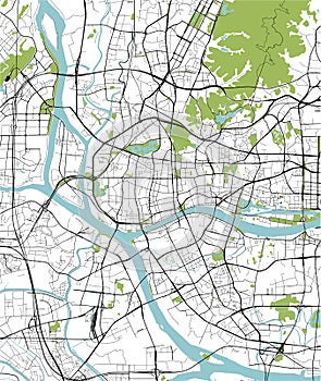 Map of the city of Guangzhou, China photo