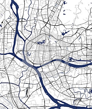 Map of the city of Guangzhou, China photo