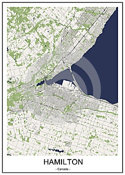 Map of the city of Hamilton, Canada