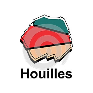 Map City of Houilles design illustration, vector symbol, sign, outline, World Map International vector template on white