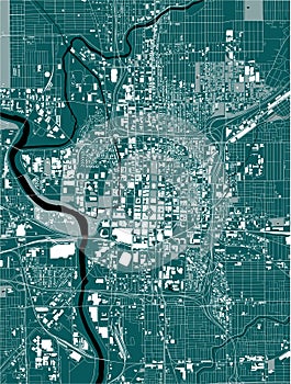 Map of the city of Indianapolis, USA