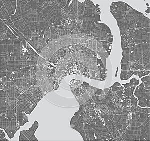 Map of the city of Jacksonville, Florida, USA