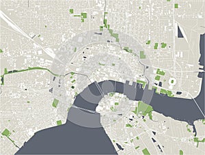 Map of the city of Jacksonville, Florida, USA