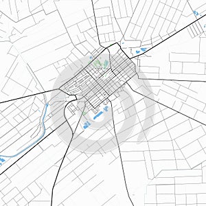 A map of the city of Kikinda.