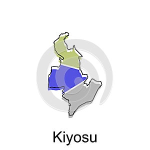 Map City of Kiyosu design, High detailed vector map of Japan Vector Design Template, suitable for your company