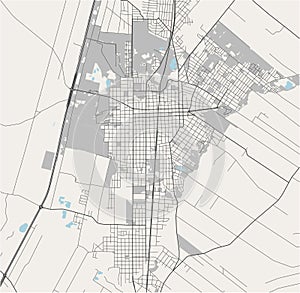 Map of the city of Las Piedras, La Paz, Uruguay