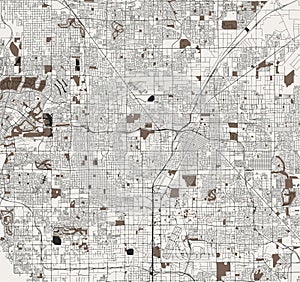 Map of the city of Las Vegas, Nevada, USA