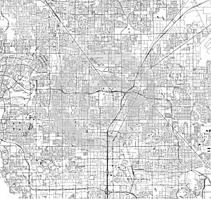 Map of the city of Las Vegas, Nevada, USA