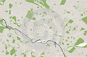 Map of the city of Leeds, West Yorkshire, Yorkshire and the Humber , England, UK