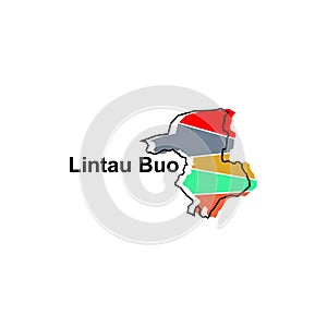 Map City of Lintau Buo World Map International vector template with outline, graphic sketch style isolated on white background photo