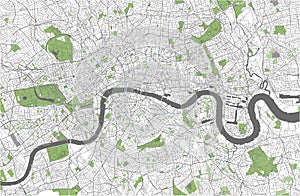 Map of the city of London, Great Britain