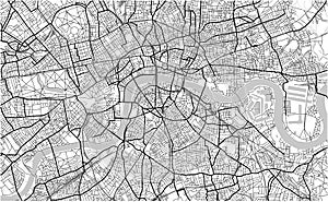 Map of the city of London, Great Britain