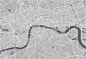 Map of the city of London, Great Britain