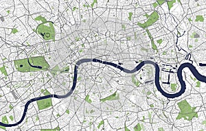 Map of the city of London, Great Britain