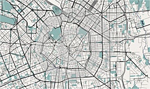 Map of the city of Milan, capital of Lombardy, Italy photo