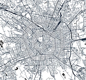 Map of the city of Milan, capital of Lombardy, Italy photo