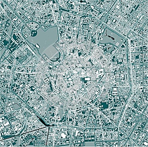 Map of the city of Milan, Italy photo