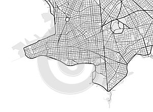 Map of the city of Montevideo, Uruguay, South America