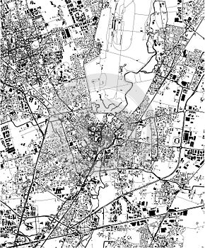 map of the city of Monza, Lombardy, Italy