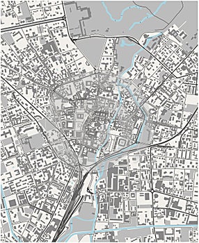 map of the city of Monza, Lombardy, Italy