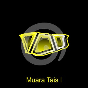 Map City of Muara Tais l, Borders for your infographic. Vector illustration design template photo