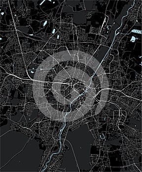 Map of the city of Munich, Bavaria, Germany