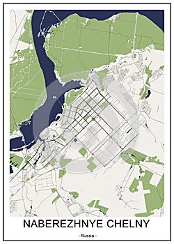 Map of the city of Naberezhnye Chelny, Russia