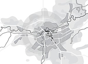 Map of The City. Navigation Tourist Guide, Route Urban Chart, Geographical Location.