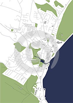 Map of the city of Newcastle, Newry, Mourne and Down District Council, County Down, Northern Ireland, UK