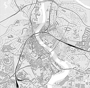 Map of the city of Newport, Gwent, Wales, UK