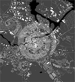 map of the city of Norrkoping, Sweden