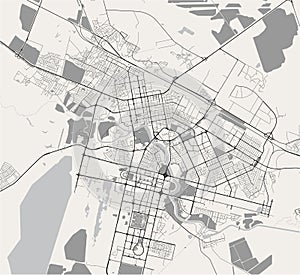 Map of the city of Nur-Sultan, Kazakhstan photo