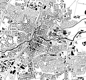 map of the city of Orebro, Sweden