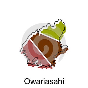 Map City of Owariasahi design, High detailed vector map of Japan Vector Design Template, suitable for your company