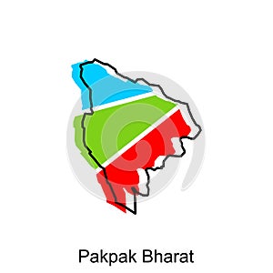 Map City of Pakpak Bharat. vector map of North Sumatra Province capital Country colorful design, illustration design template on