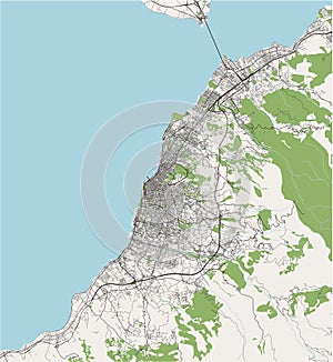 map of the city of Patras, Greece