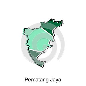 Map City of Pematang Jaya Province of North Sumatra Vector Design. Abstract, designs concept, logo design template photo
